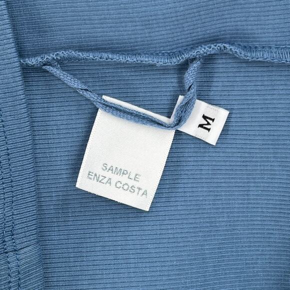 ENZA COSTA Supima Rib Scoop Tank Top Womens Medium Blue Sleeveless Quiet Luxury - Picture 10 of 13